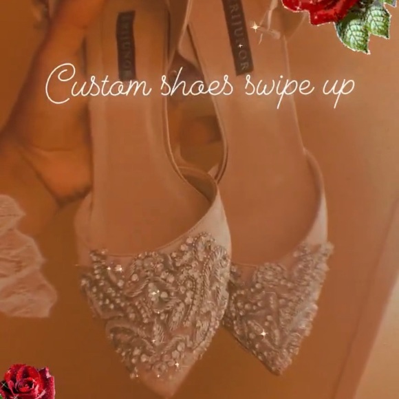 Custom crystal bridal/prom shoes - Picture 2 of 6